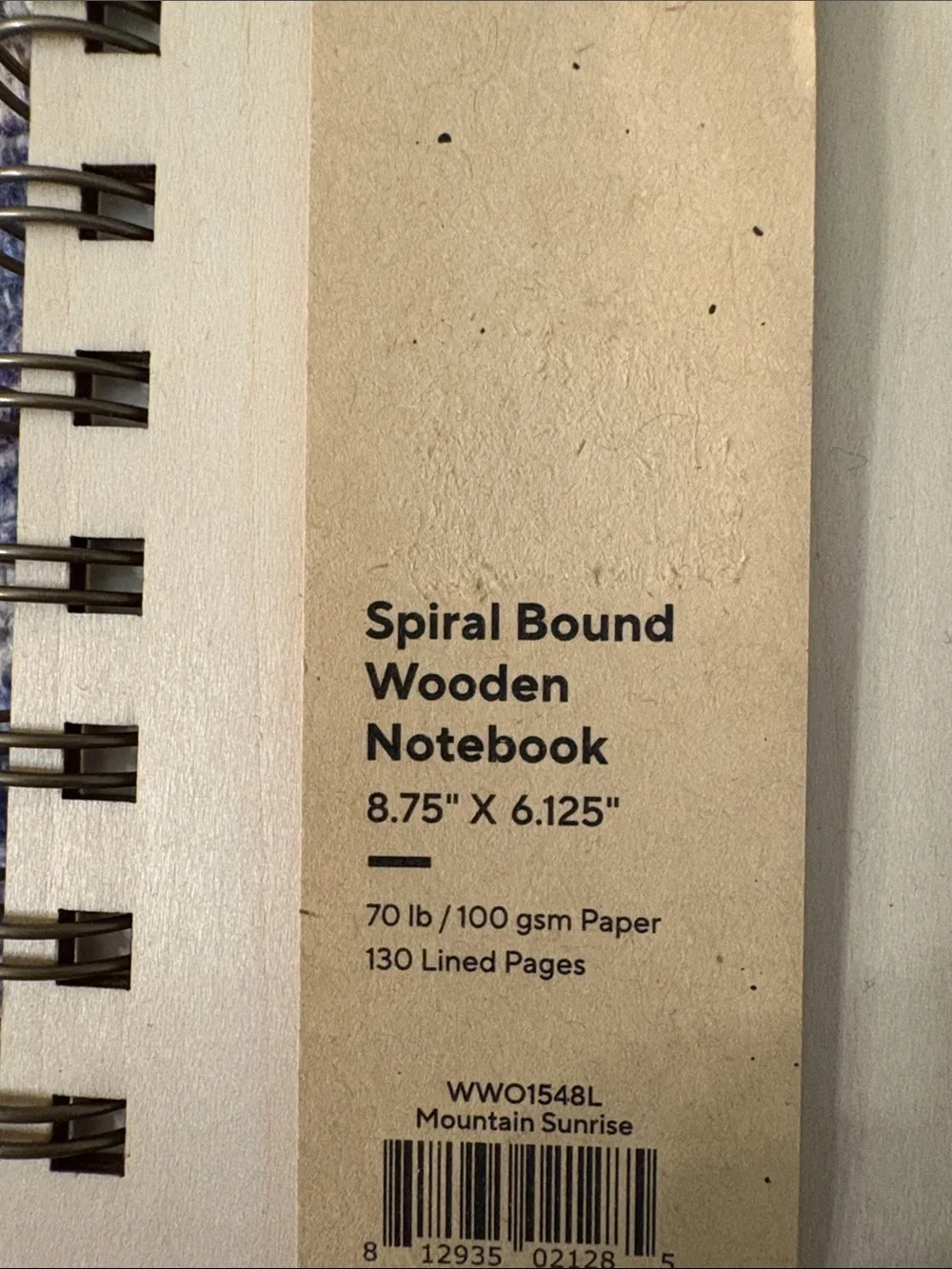 Wooden Spiral Notebook in Natural with Red Accent